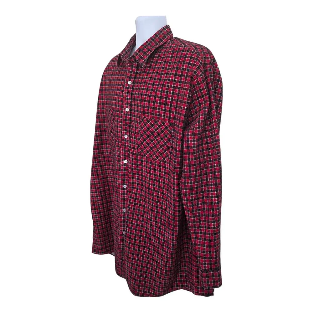 Vintage Ozark Trail Men’s Long Sleeve Button Up Flannel Red Plaid Shirt Size 2XL - Picture 3 of 6